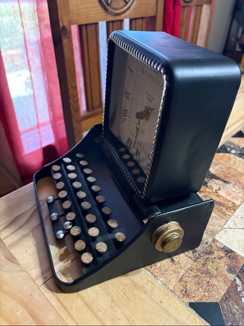 Black Vintage metal Typewriter Clock